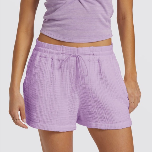 Billabong Lilac Gauze Cotton Shorts - Picture 4 of 4